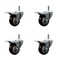 Service Caster 3'' Maroon Poly Swivel 7/16'' Stem Caster Set with Total Lock Brake, 4PK SCC-GRTTL20S314-PPUB-MRN-716138-4 - alternate 1